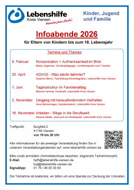 Infoabend von September auf den 16. November verlegt!