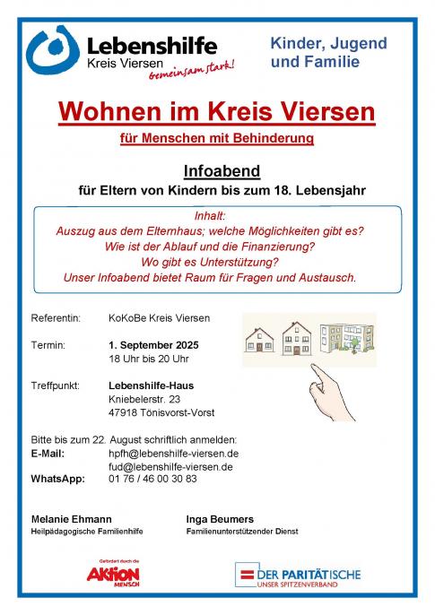 Infoabend - Wohnen im Kreis Viersen für Menschen mit Behinderung