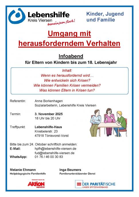 Infoabend - Umgang mit herausforderndem Verhalten