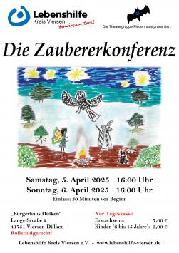 Plakat vom Theaterstück Die Zaubererkonferenz