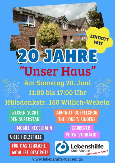 20.06.2026 20 Jahre "Unser Haus" in Wekeln