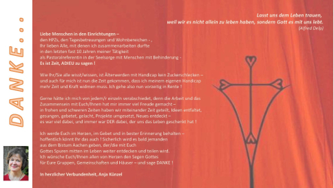 Anja Künzel sagt Danke und Adieu