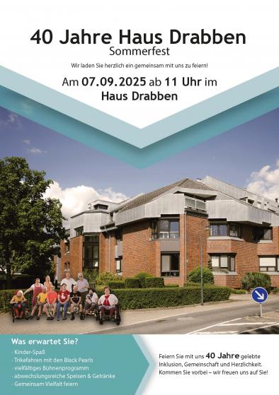 Plakat zu 40 Jahre Haus Drabben - klicken um zur PDF zu gelangen!