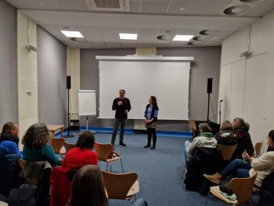 Das anschließende Gespräch mit Bettina Jahnke und Dirk Kampmeier.