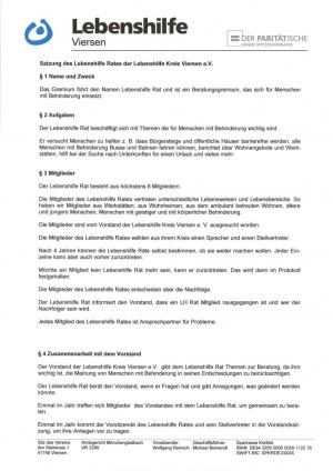 Die Satzung vom Lebenshilfe-Rat